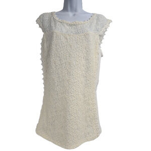 Express Womens Top Ivory Lace Sleeveless Fairy Cottage Prairie Size Large New